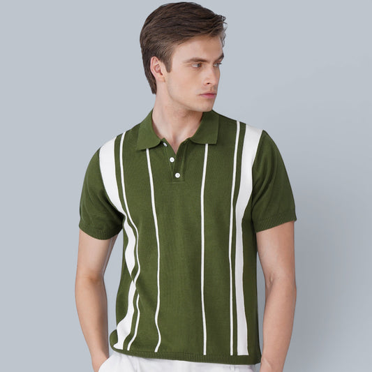 Essential Green German Knit Polo