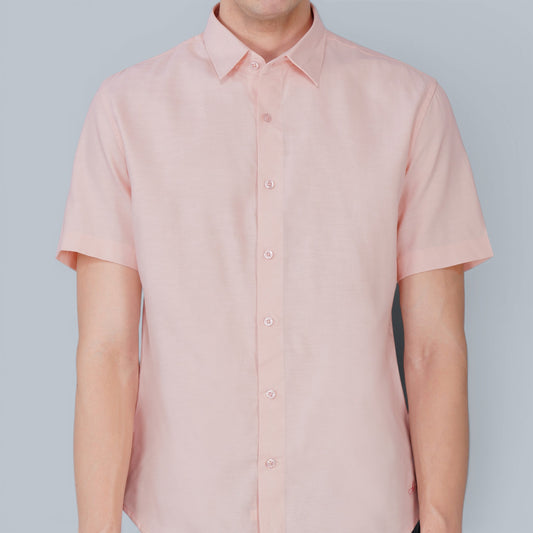 Alvero Peach Chambray Oxford Shirt