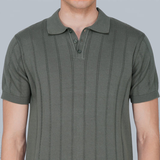 Apex Green German Knit Polo