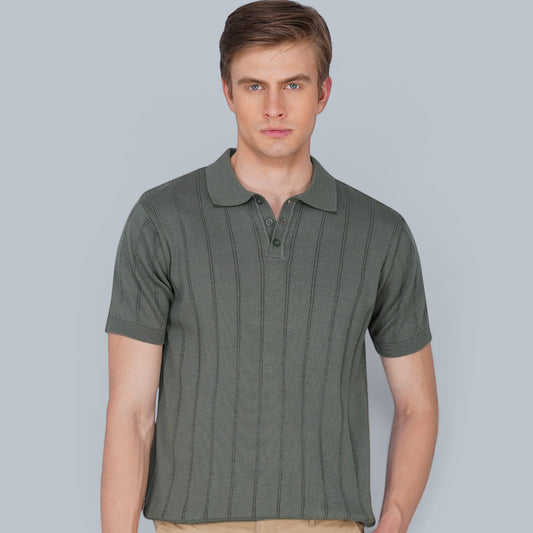 Apex Green German Knit Polo