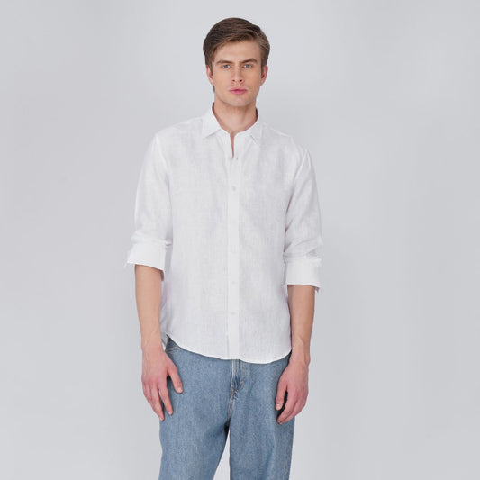 Valerio White Pure Linen Shirt