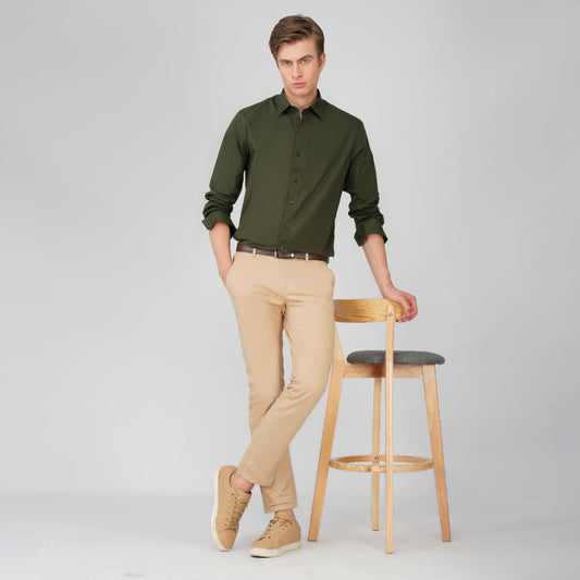Deep Olive Signature Poplin Shirt