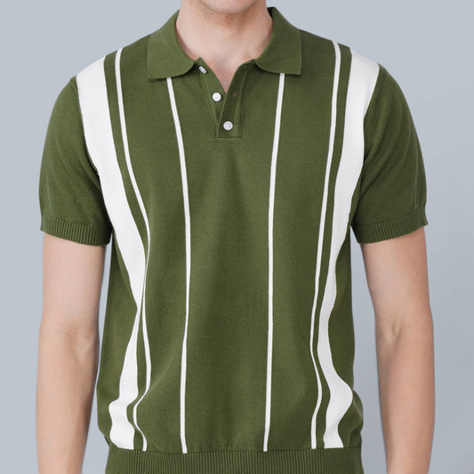 Essential Green German Knit Polo