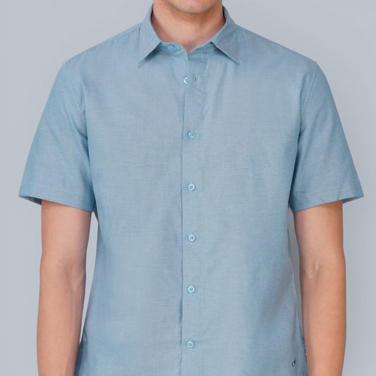 Mist Blue Chambray Oxford Shirt