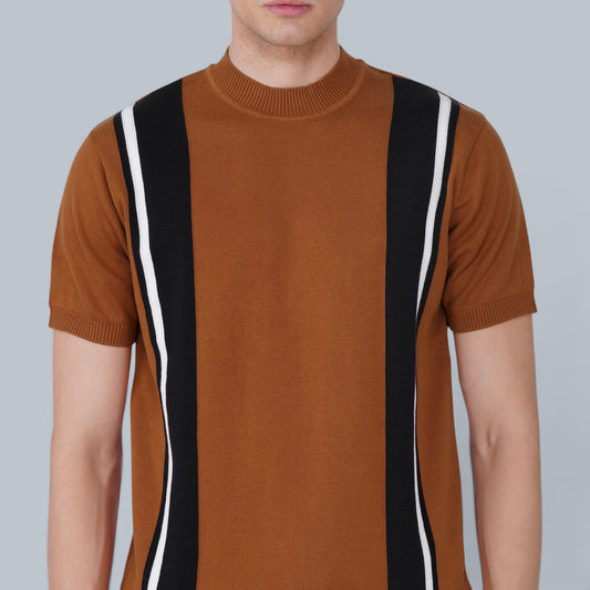 Modern Brown German Knit T-Shirt