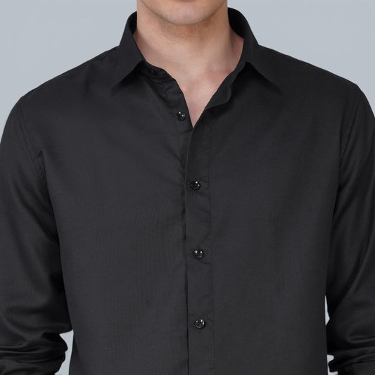 Noir Dobby Black Shirt