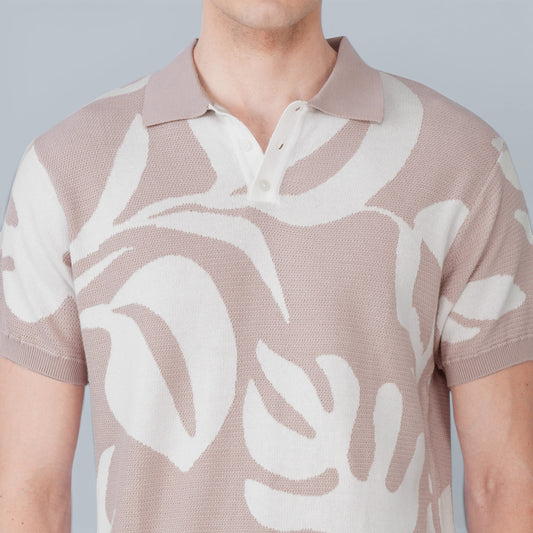 Prestige Beige German Jacquard Polo
