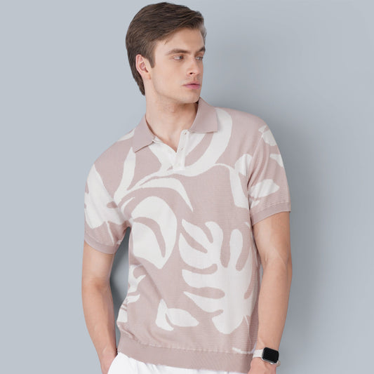 Prestige Beige German Jacquard Polo