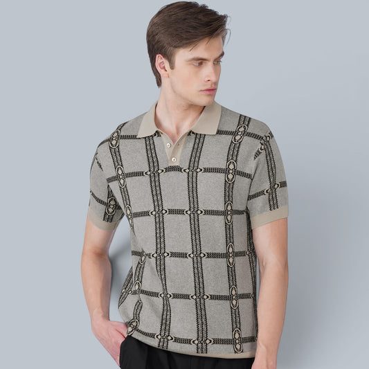 Reserve Beige German Jacquard Polo