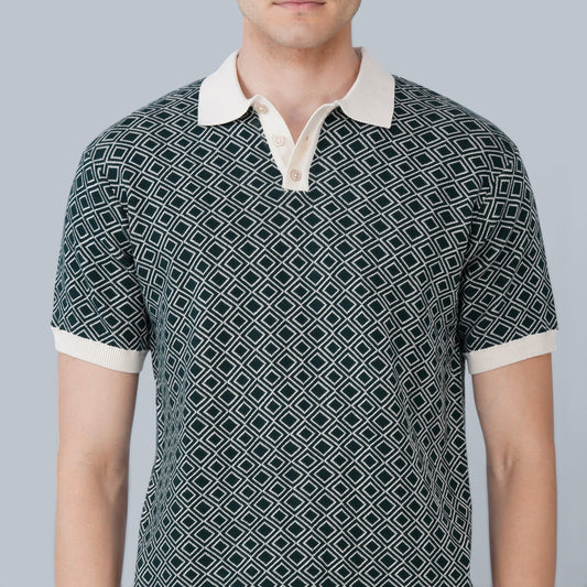 Signature Green German Jacquard Polo