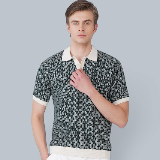 Signature Green German Jacquard Polo