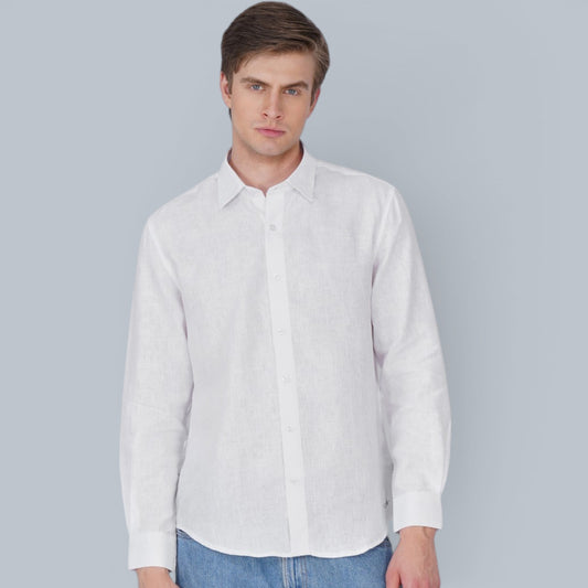 Valerio White Pure Linen Shirt