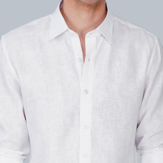 Valerio White Pure Linen Shirt