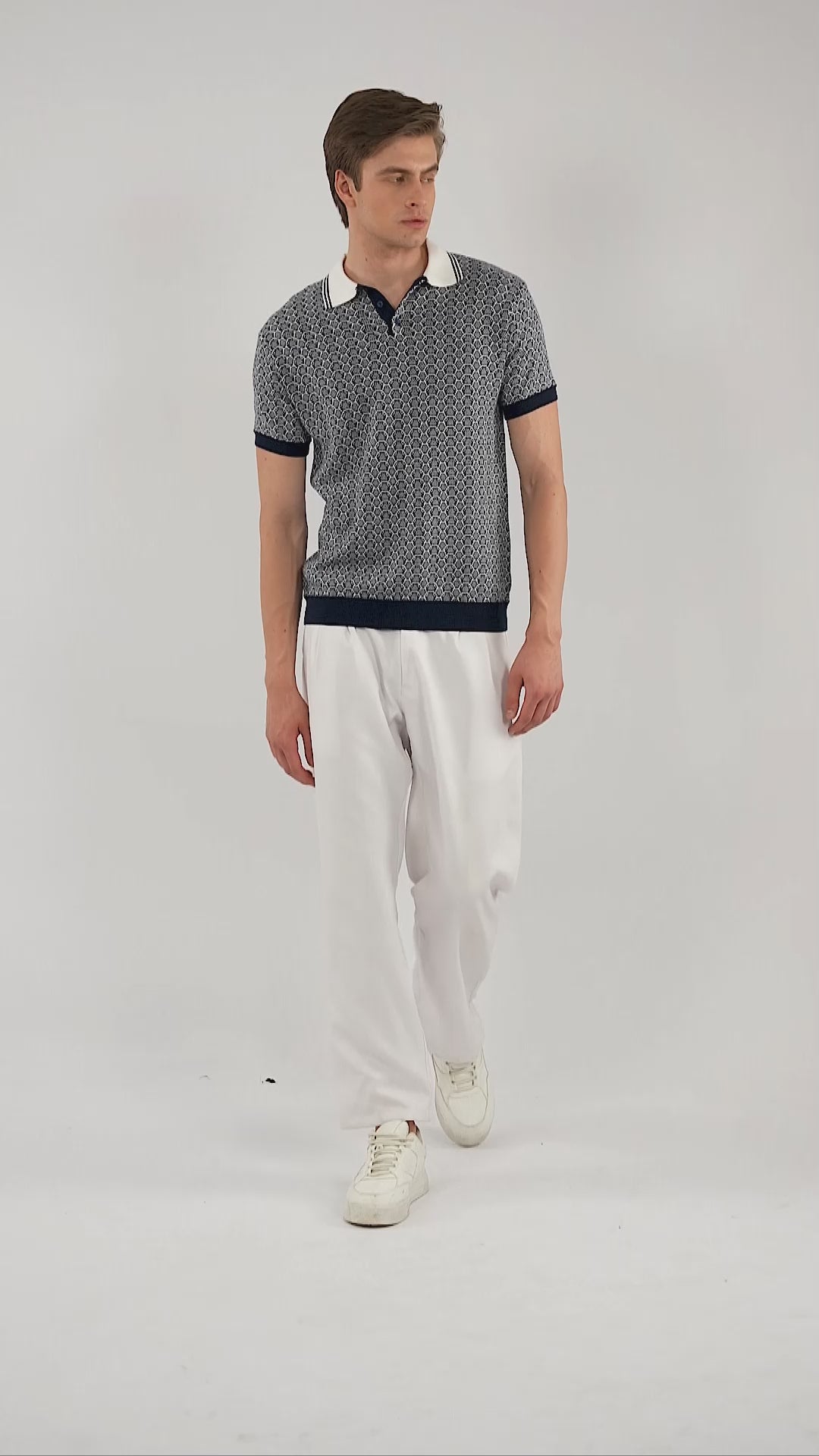 Prime Blue German Jacquard Polo