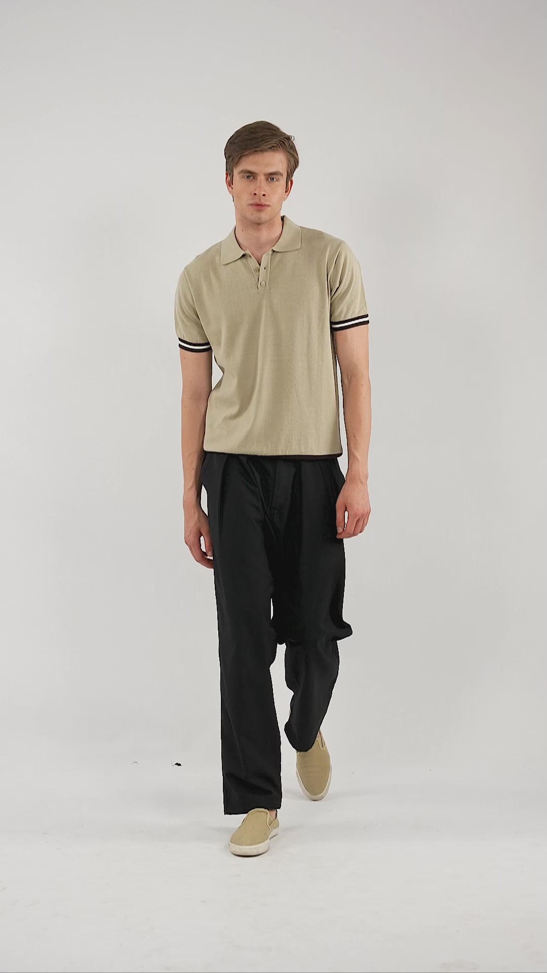 Select Beige German Jacquard Polo