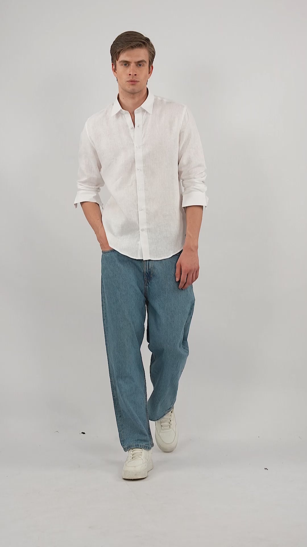 Valerio White Pure Linen Shirt