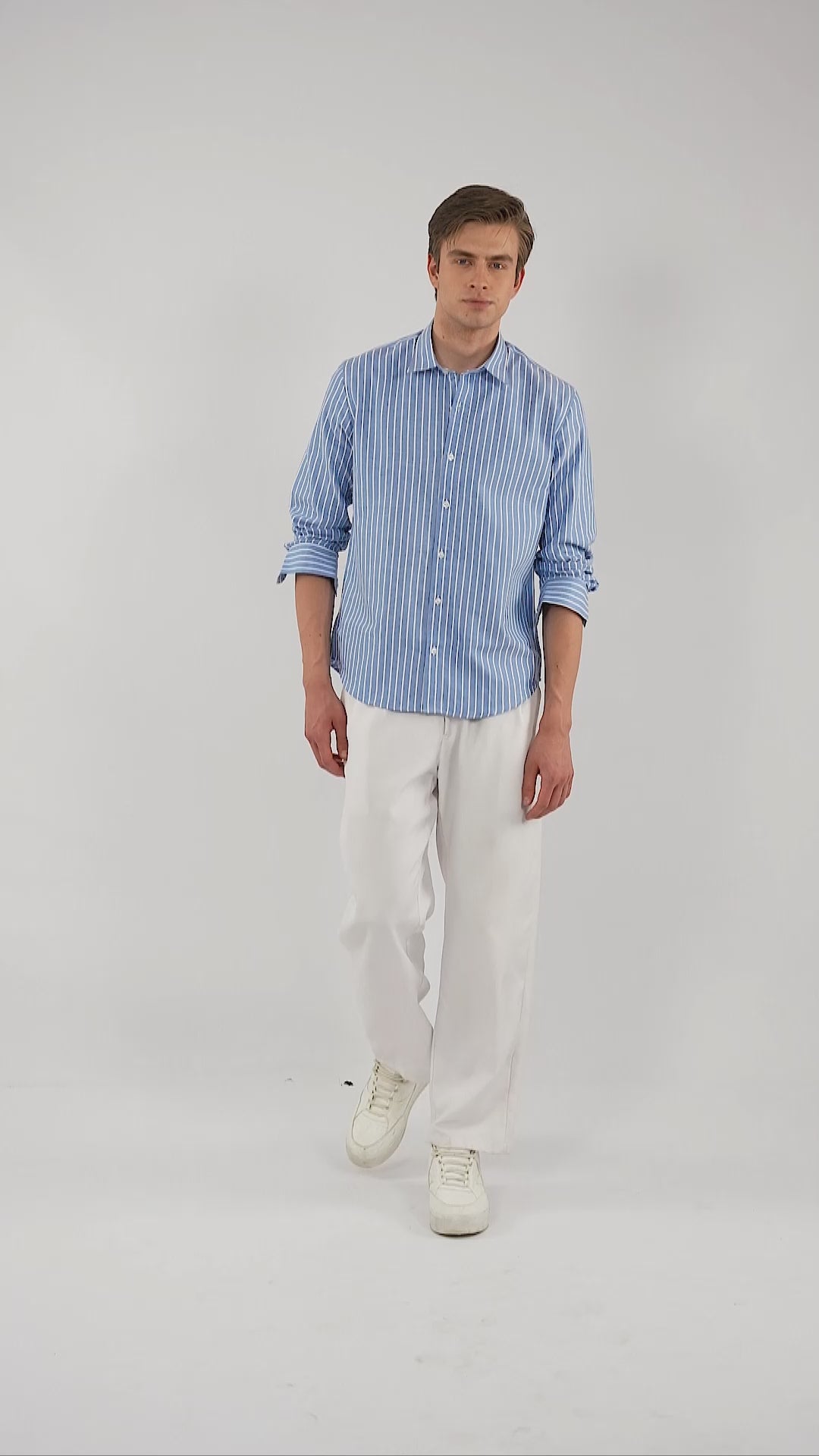 Aurelio Blue Striped Oxford Shirt