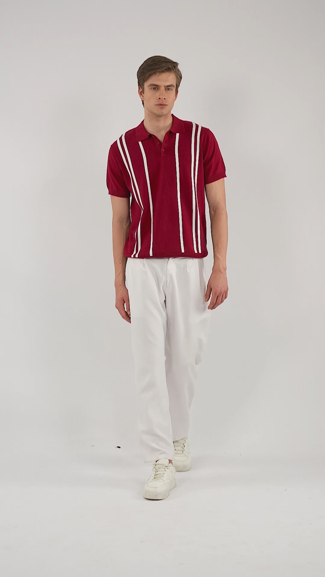 Elite Red German Knit Polo