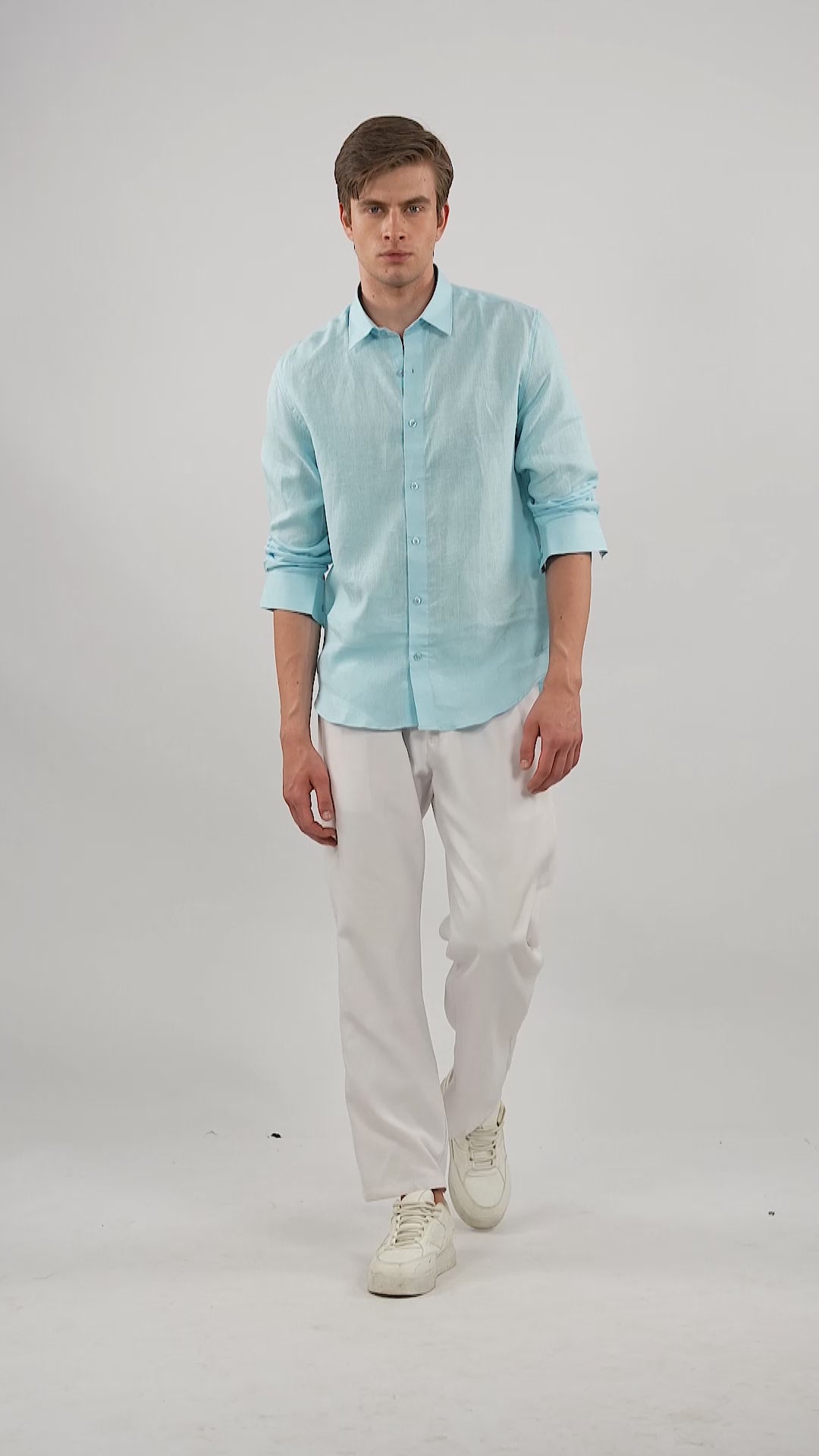 Averon Blue Pure Linen Shirt