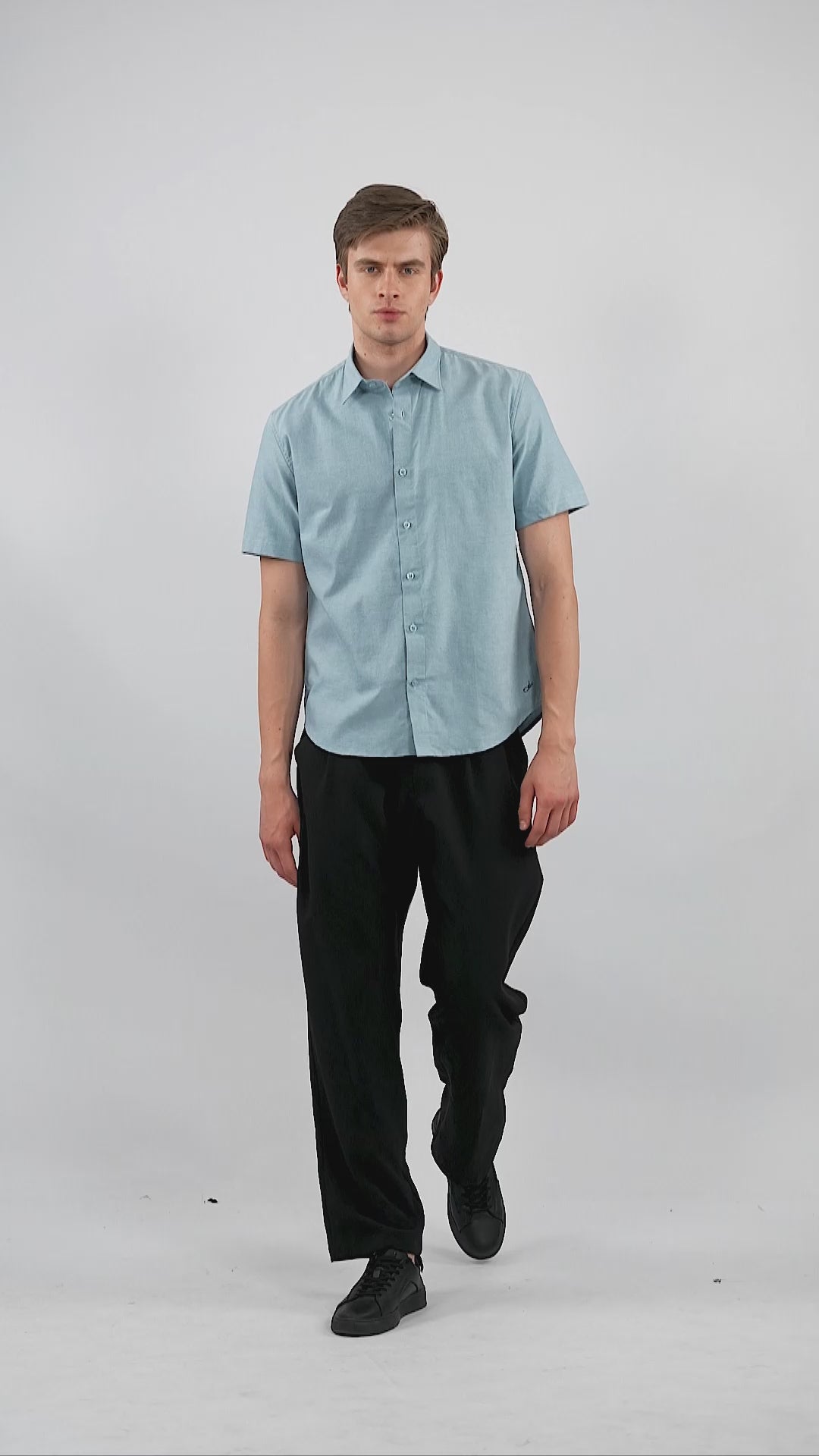 Mist Blue Chambray Oxford Shirt