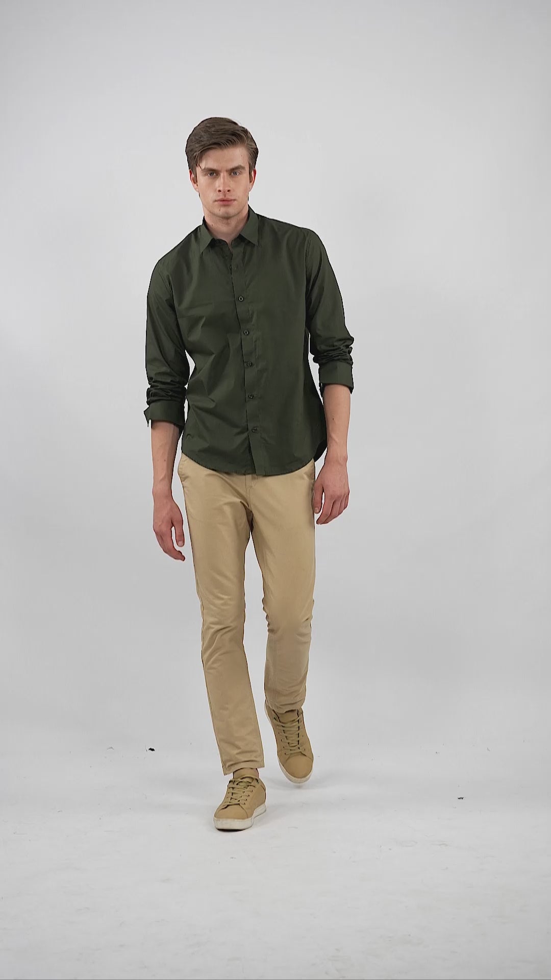 Deep Olive Signature Poplin Shirt