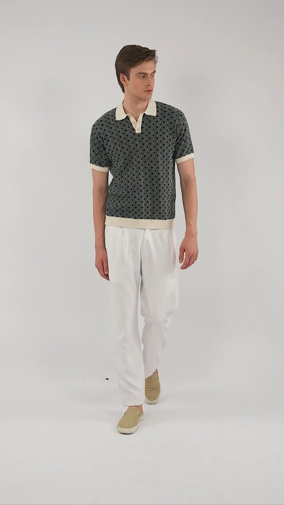Signature Green German Jacquard Polo
